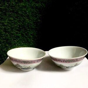 Mid-20th Century Chinese Jingdezhen Porcelain Bowl A Pair